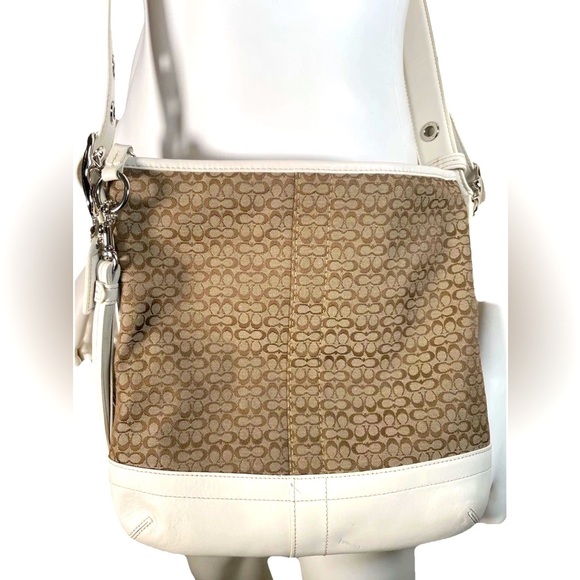 VTG COACH Signature Convertible Shoulder Crossbody Slim Bag Purse F10417 Jaquard - Picture 2 of 16